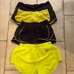 Lululemon  Yellow and Black  Shorts + bonus Nike pair